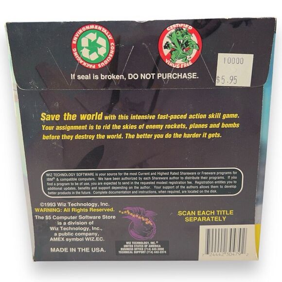 VTG NOS Warheads For Windows Shareware PC Game 3.5” Disk Wiz Technology SEALED! - Picture 2 of 4